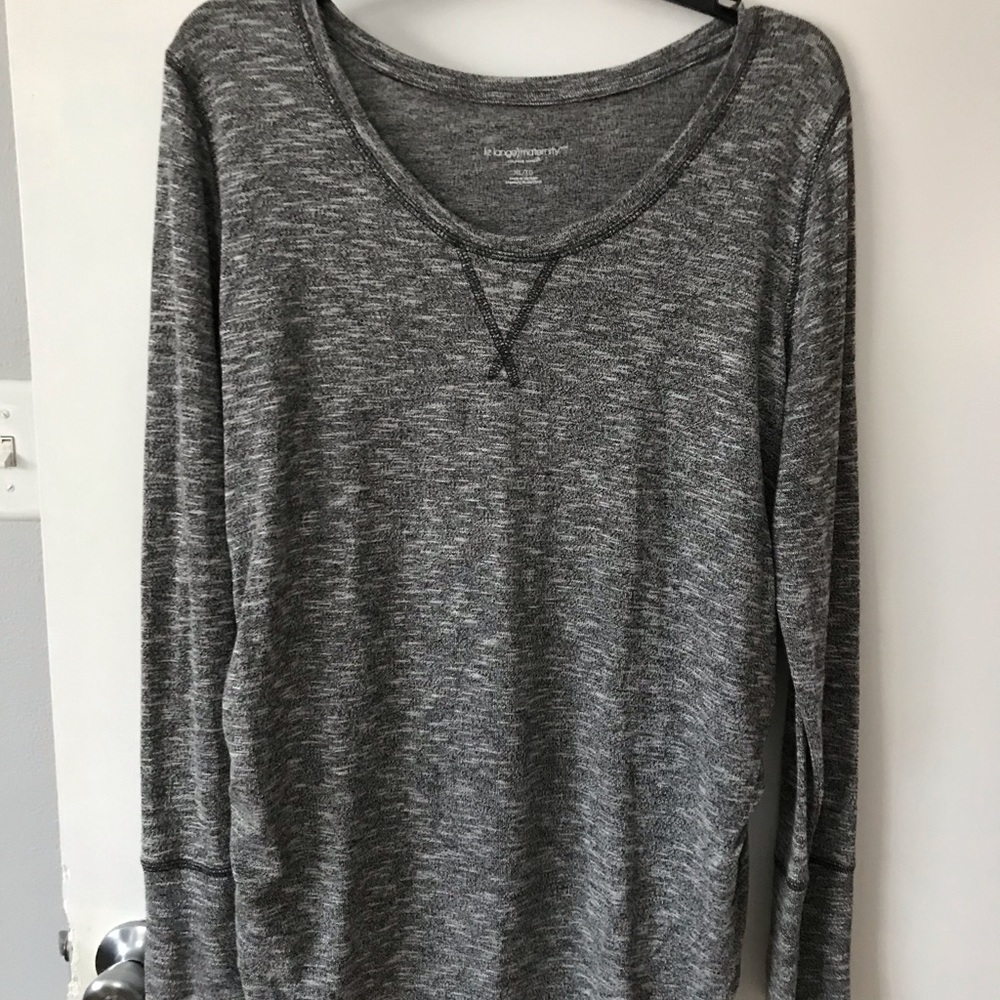 Grey long sleeve maternity top